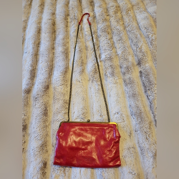 HOBO Red Leather Lauren Clutch Crossbody - Picture 7 of 8